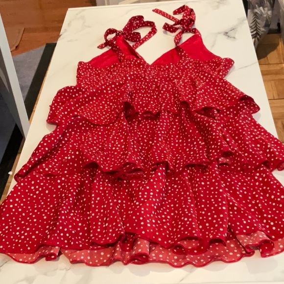 Red polka dot mini dress size small. - Picture 4 of 4